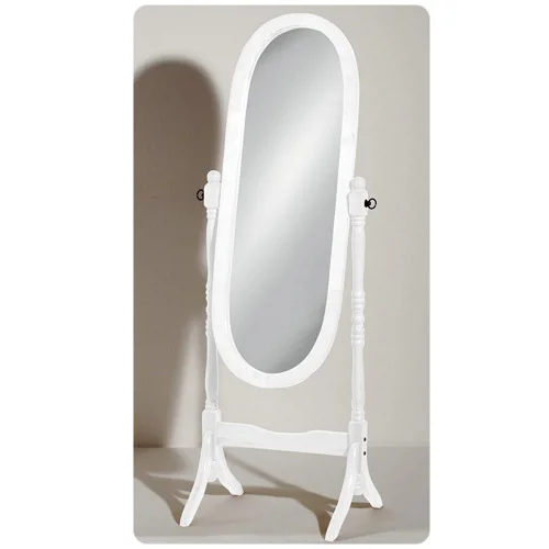 White Wooden Free Standing Full Length Cheval Mirror 3 White Wooden Free Standing Full Length Cheval Mirror