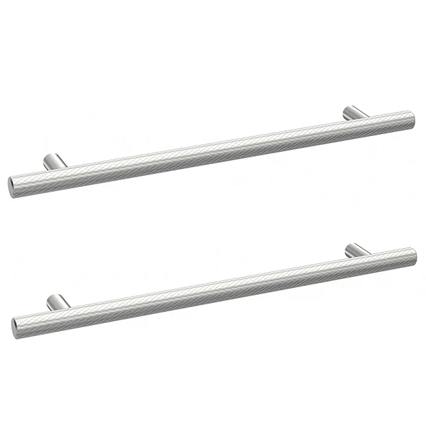 2 X Arezzo Industrial Style Knurled 'T' Chrome Handles (192mm Centres) 3 2 X Arezzo Industrial Style Knurled 'T' Chrome Handles (192mm Centres)