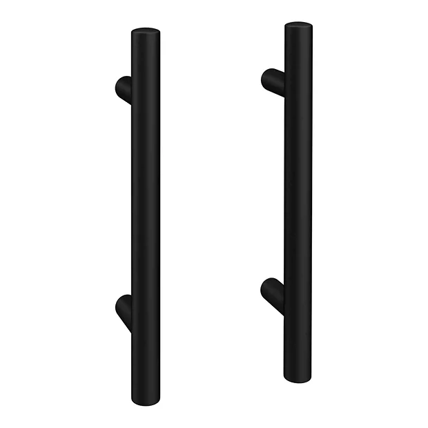 2 X Round 'T' Bar Matt Black Additional Handles - L155mm (96mm Centres) 3 2 X Round 'T' Bar Matt Black Additional Handles - L155mm (96mm Centres)