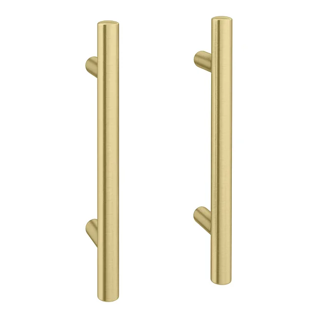 2 X Round 'T' Bar Brushed Brass Additional Handles - L155mm (96mm Centres) 3 2 X Round 'T' Bar Brushed Brass Additional Handles - L155mm (96mm Centres)