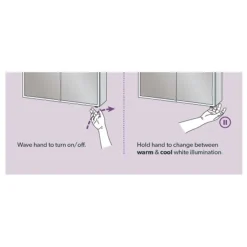 HIB Qubic 80 LED Aluminium Mirror Cabinet -Bathroom Furniture 46400 d1n 1