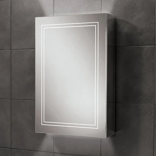 HIB Edge 50 LED Illuminated Aluminium Mirror Cabinet 3 HIB Edge 50 LED Illuminated Aluminium Mirror Cabinet