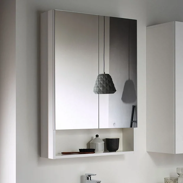 Geberit Selnova Square S 588mm White 2-Door Mirror Cabinet 4 Geberit Selnova Square S 588mm White 2-Door Mirror Cabinet - Image 2