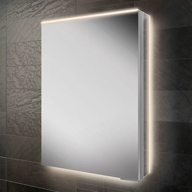 HIB Ether 50 LED Illuminated Aluminium Mirror Cabinet 4 HIB Ether 50 LED Illuminated Aluminium Mirror Cabinet - Image 2