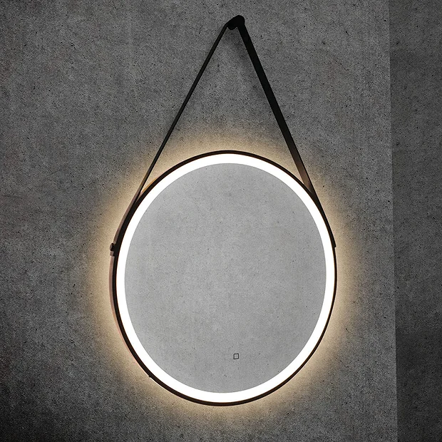 HIB Solstice Matt Black 60 Round LED Illuminated Mirror 4 HIB Solstice Matt Black 60 Round LED Illuminated Mirror - Image 2