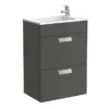 Roca Debba 500m 2-Drawer Wall Hung Vanity Unit - Gloss Anthracite Grey 1 Roca Debba 500m 2-Drawer Wall Hung Vanity Unit - Gloss Anthracite Grey -Bathroom Furniture 855904153 l