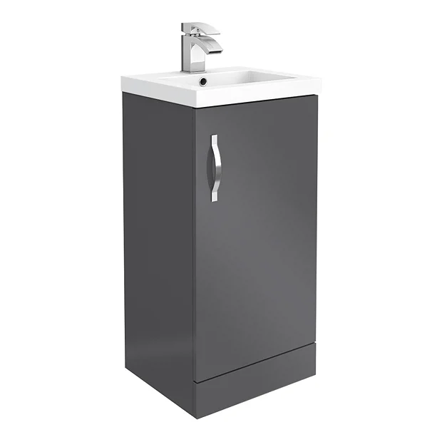 Apollo2 405mm Gloss Grey Floor Standing Vanity Unit 4 Apollo2 405mm Gloss Grey Floor Standing Vanity Unit - Image 2