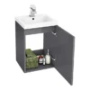 Apollo2 405mm Gloss Grey Wall Hung Vanity Unit 2 Apollo2 405mm Gloss Grey Wall Hung Vanity Unit -Bathroom Furniture ap2gwh4 d1