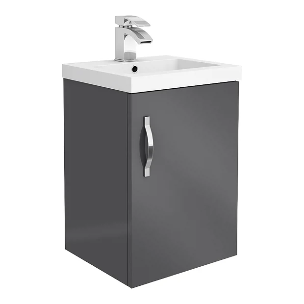 Apollo2 405mm Gloss Grey Wall Hung Vanity Unit 4 Apollo2 405mm Gloss Grey Wall Hung Vanity Unit - Image 2