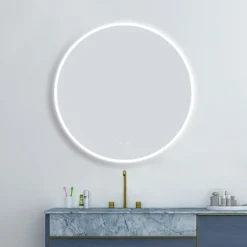 Arezzo 800mm Large Round LED Illuminated Anti-Fog Mirror + Bluetooth -Bathroom Furniture az045 d3n