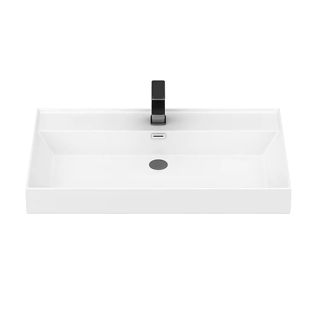 Arezzo Countertop Basin Unit - Gloss White With Black Frame - 1000mm Inc. Basin 3 Arezzo Countertop Basin Unit - Gloss White With Black Frame - 1000mm Inc. Basin