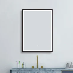 Arezzo Matt Black 500 X 700mm Rectangular LED Illuminated Anti-Fog Bathroom Mirror 11 Arezzo Matt Black 500 X 700mm Rectangular LED Illuminated Anti-Fog Bathroom Mirror -Bathroom Furniture az113mb d3n