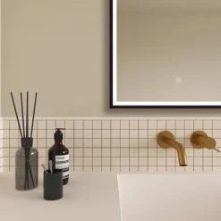 Arezzo Matt Black 500 X 700mm Rectangular LED Illuminated Anti-Fog Bathroom Mirror 13 Arezzo Matt Black 500 X 700mm Rectangular LED Illuminated Anti-Fog Bathroom Mirror -Bathroom Furniture az113mb d5n