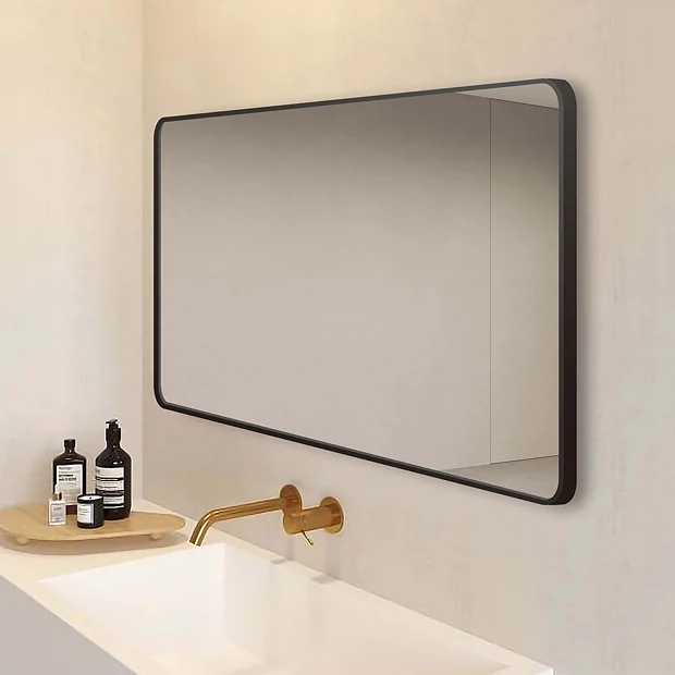 Arezzo Matt Black Framed Bathroom Mirror - 1400 X 700mm 6 Arezzo Matt Black Framed Bathroom Mirror - 1400 X 700mm - Image 4