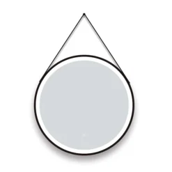 Arezzo Matt Black 600mm Round LED Illuminated Anti-Fog Bathroom Mirror -Bathroom Furniture az47mb d1n