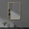 Arezzo Brushed Brass 700 X 500 Rectangular Mirror 2 Arezzo Brushed Brass 700 X 500 Rectangular Mirror -Bathroom Furniture az57cvbb d2