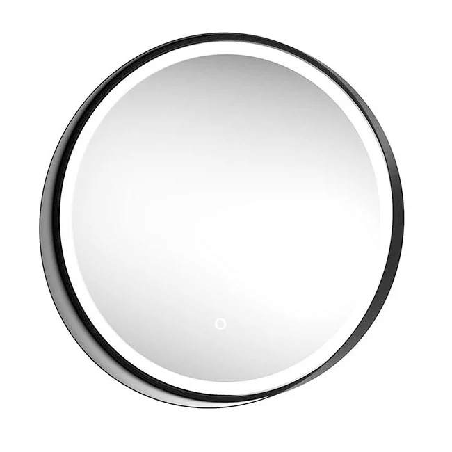 Arezzo Matt Black 600mm Round Colour Changing LED Illuminated Bathroom Mirror With Anti-Fog 4 Arezzo Matt Black 600mm Round Colour Changing LED Illuminated Bathroom Mirror With Anti-Fog - Image 2