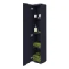 Arezzo Wall Hung Tall Storage Cabinet - Matt Blue - With Industrial Style Black Handle