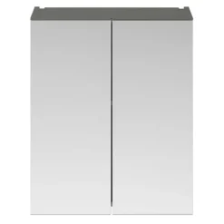 Arezzo 600 Matt Grey 2-Door Mirror Cabinet -Bathroom Furniture azg62mc d1
