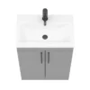 Arezzo 600 Matt Grey Floor Standing Vanity Unit With Matt Black Handles 1 Arezzo 600 Matt Grey Floor Standing Vanity Unit With Matt Black Handles -Bathroom Furniture azg6fsvbknd6