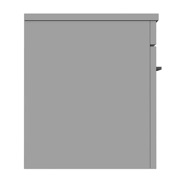 Arezzo Wall Hung Countertop Vanity Unit - Matt Grey - 600mm With Matt Black Handle 3 Arezzo Wall Hung Countertop Vanity Unit - Matt Grey - 600mm With Matt Black Handle