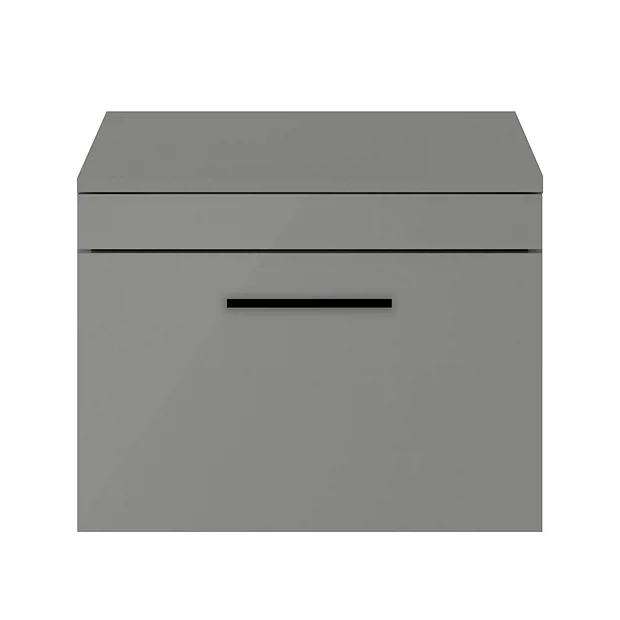 Arezzo Wall Hung Countertop Vanity Unit - Matt Grey - 600mm With Matt Black Handle 6 Arezzo Wall Hung Countertop Vanity Unit - Matt Grey - 600mm With Matt Black Handle - Image 4
