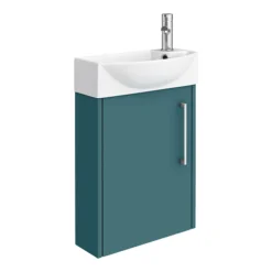 Arezzo Matt Green 450mm 1TH Wall Hung Cloakroom Vanity Unit 11 Arezzo Matt Green 450mm 1TH Wall Hung Cloakroom Vanity Unit -Bathroom Furniture azmg4wh detail04