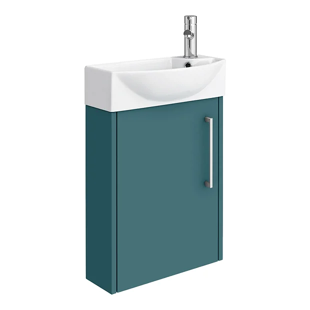 Arezzo Matt Green 450mm 1TH Wall Hung Cloakroom Vanity Unit 7 Arezzo Matt Green 450mm 1TH Wall Hung Cloakroom Vanity Unit - Image 5