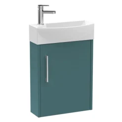 Arezzo Matt Green 450mm 1TH Wall Hung Cloakroom Vanity Unit