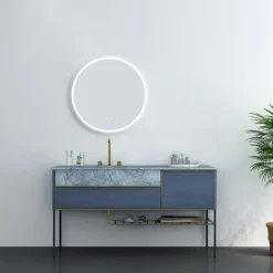 Arezzo 600mm Round Colour Changing LED Illuminated Bathroom Mirror With Bluetooth + Anti-Fog -Bathroom Furniture azmir025 d3
