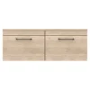 Arezzo Rustic Oak Wall Hung Double Countertop Vanity Unit (1200mm W. Matt Black Handles) 1 Arezzo Rustic Oak Wall Hung Double Countertop Vanity Unit (1200mm W. Matt Black Handles) -Bathroom Furniture azowhmb12 d3