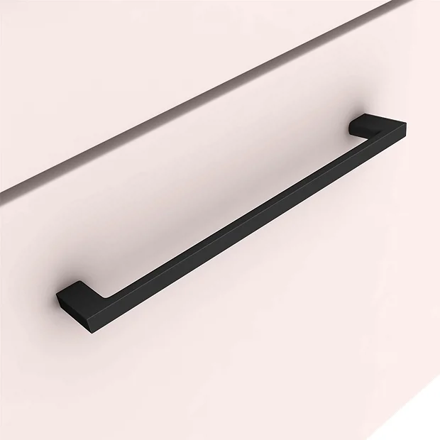 Arezzo Wall Hung Countertop Basin Unit - Pink With Matt Black Handle - 600mm Inc. White Basin 5 Arezzo Wall Hung Countertop Basin Unit - Pink With Matt Black Handle - 600mm Inc. White Basin - Image 3