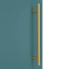 Arezzo Wall Hung Tall Storage Cabinet - Matt Teal Green - With Brushed Brass Chrome Handle
