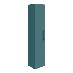 Arezzo Matt Green Wall Hung Tall Storage Cabinet With Matt Black Handle