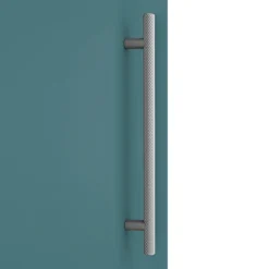 Arezzo Wall Hung Tall Storage Cabinet - Matt Teal Green - With Industrial Style Chrome Handle