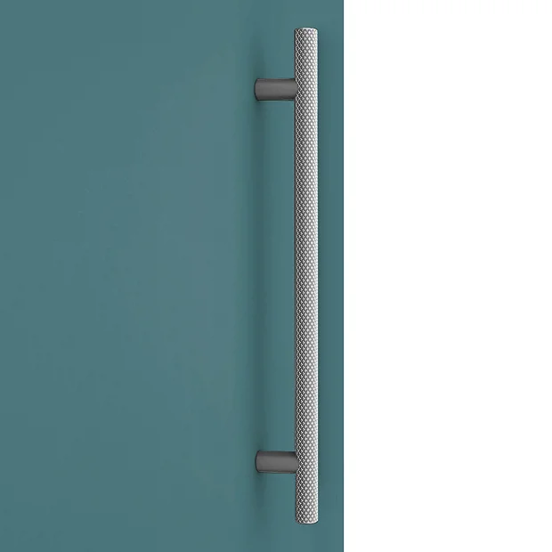 Arezzo Wall Hung Tall Storage Cabinet - Matt Teal Green - With Industrial Style Chrome Handle 3 Arezzo Wall Hung Tall Storage Cabinet - Matt Teal Green - With Industrial Style Chrome Handle