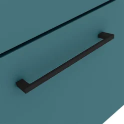 Arezzo Wall Hung Vanity Unit - Matt Green - 600mm 1-Drawer With Matt Black Handle