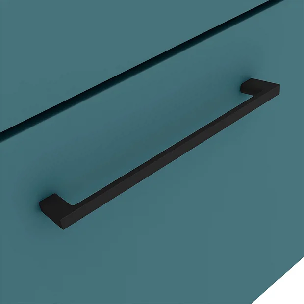 Arezzo Wall Hung Vanity Unit - Matt Green - 600mm 1-Drawer With Matt Black Handle 3 Arezzo Wall Hung Vanity Unit - Matt Green - 600mm 1-Drawer With Matt Black Handle