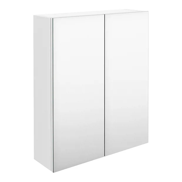 Brooklyn 600mm Gloss White Bathroom Mirror Cabinet - 2 Door 4 Brooklyn 600mm Gloss White Bathroom Mirror Cabinet - 2 Door - Image 2