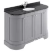 Bayswater Plummett Grey Curved 1200mm 4-Door Vanity Unit & 1TH Black Marble Single Bowl Basin Top -Bathroom Furniture bayf164bayc239 l