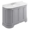 Bayswater Plummett Grey Curved 1200mm 4-Door Vanity Unit & 3TH White Marble Single Bowl Basin Top 1 Bayswater Plummett Grey Curved 1200mm 4-Door Vanity Unit & 3TH White Marble Single Bowl Basin Top -Bathroom Furniture bayf164bayc243 l