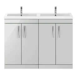 Brooklyn 1205mm Grey Mist Double Basin 4 Door Vanity Unit 11 Brooklyn 1205mm Grey Mist Double Basin 4 Door Vanity Unit -Bathroom Furniture bfs12gm d3