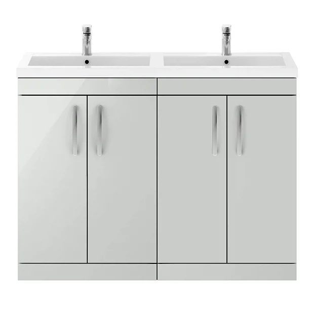 Brooklyn 1205mm Grey Mist Double Basin 4 Door Vanity Unit 7 Brooklyn 1205mm Grey Mist Double Basin 4 Door Vanity Unit - Image 5