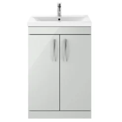 Brooklyn 600mm Grey Mist Vanity Unit - Floor Standing 2 Door Unit 13 Brooklyn 600mm Grey Mist Vanity Unit - Floor Standing 2 Door Unit -Bathroom Furniture bfs6gm n d4
