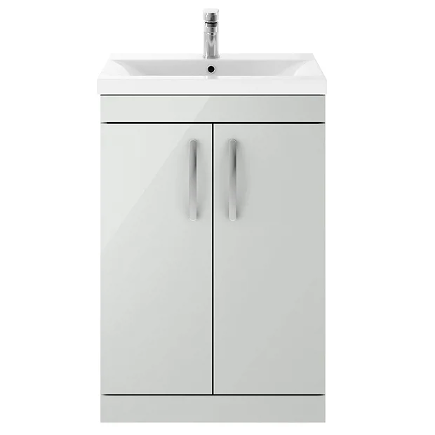 Brooklyn 600mm Grey Mist Vanity Unit - Floor Standing 2 Door Unit 8 Brooklyn 600mm Grey Mist Vanity Unit - Floor Standing 2 Door Unit - Image 6