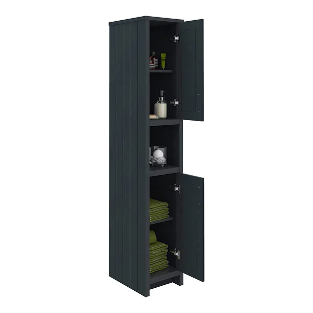 Chatsworth Traditional Graphite Tall Cabinet With Matt Black Handles 5 Chatsworth Traditional Graphite Tall Cabinet With Matt Black Handles - Image 3