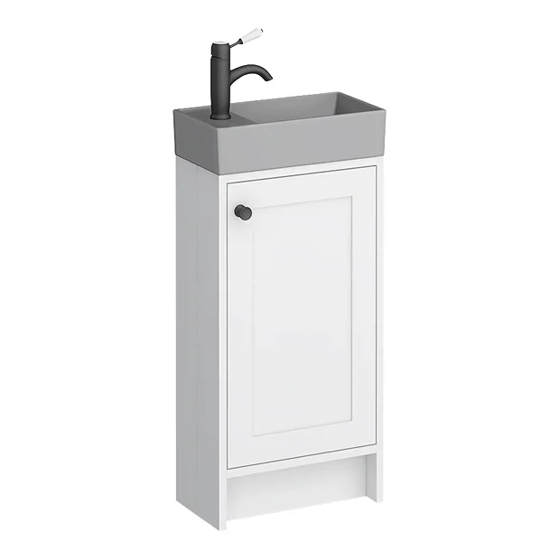 Bromley White Cloakroom Vanity Unit (incl. Grey Basin + Matt Black Handle) 7 Bromley White Cloakroom Vanity Unit (incl. Grey Basin + Matt Black Handle) - Image 5