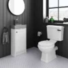 Bromley White Cloakroom Vanity Unit (incl. Grey Basin + Matt Black Handle)