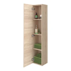 Brooklyn Natural Oak Wall Hung 1 Door Tall Storage Cabinet