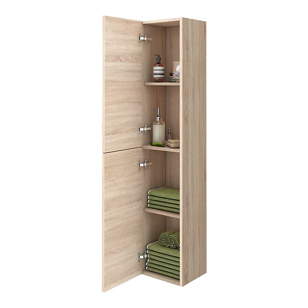 Brooklyn Natural Oak Wall Hung 2 Door Tall Storage Cabinet 5 Brooklyn Natural Oak Wall Hung 2 Door Tall Storage Cabinet - Image 3